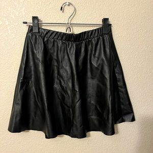 Pleated Pleather Skirt